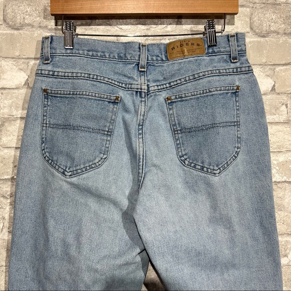 Vintage Riders Women's 12 High Waist Mom Jeans DIY Cropped Raw Hem Light Wash - Picture 5 of 10